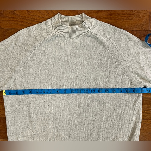 Everlane Grey Mock Neck Cotton Sweater Women’s Small Relaxed Fit Heathered - Picture 4 of 7